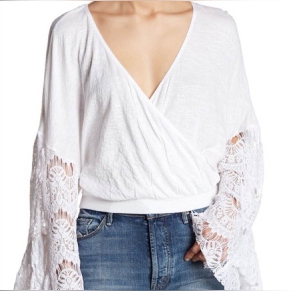 Wild Pearl White Lace Bell Sleeve Boho Festival Top